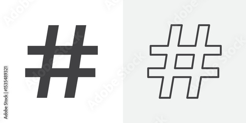Hastag icon Line graphics illustration