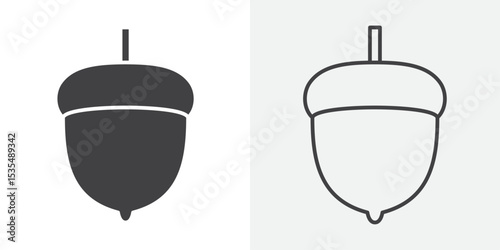 Hazelnut icon Line graphics illustration