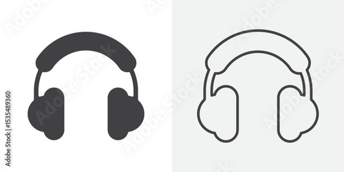 Headset icon Line graphics illustration