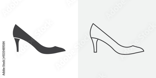 high heel shoes icon Line graphics illustration