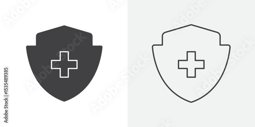 Health insurance icon Line graphics illustration