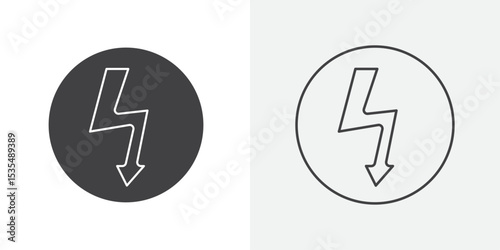 High voltage icon Line graphics illustration