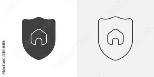 home insurance icon Line graphics illustration
