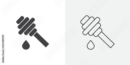 honey dipper icon Line graphics illustration