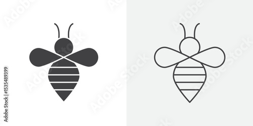 honey Bee icon Line graphics illustration