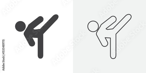Kickboxing icon Line graphics illustration