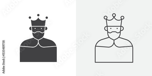 King icon Line graphics illustration