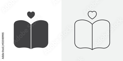 Love story icon Line graphics illustration