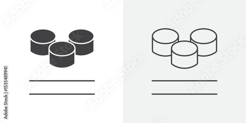 Maki sushi roll icon Line graphics illustration