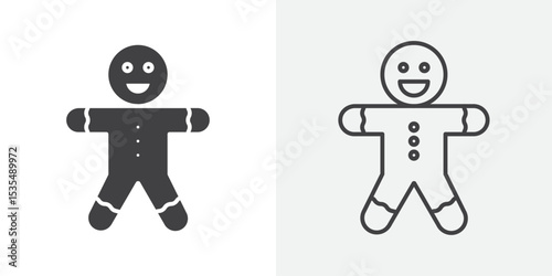 Man cookie icon Line graphics illustration