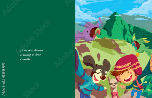 A charming young adventurer discovering new wonders alongside his faithful dog companion.