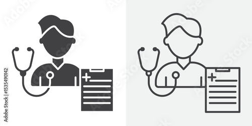 Medical check-up icon Line graphics illustration