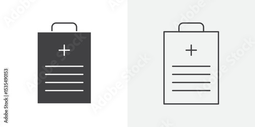 Medical report icon Line graphics illustration