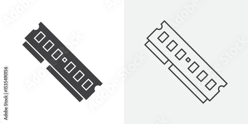 memory, ram icon Line graphics illustration