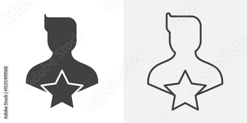 Men luck icon Line graphics illustration