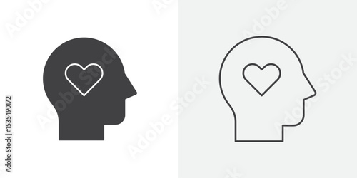 Mental Health icon Line graphics illustration