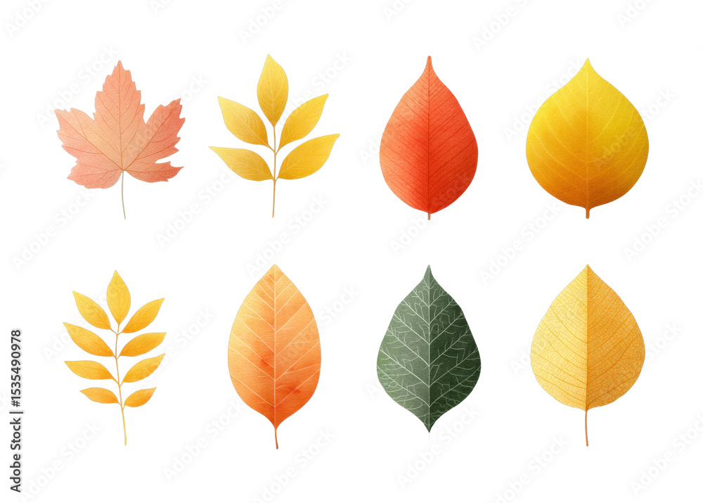 Obraz premium Collection of various autumn leaves on display