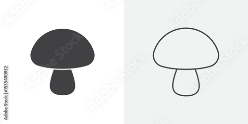 Mushroom icon Line graphics illustration