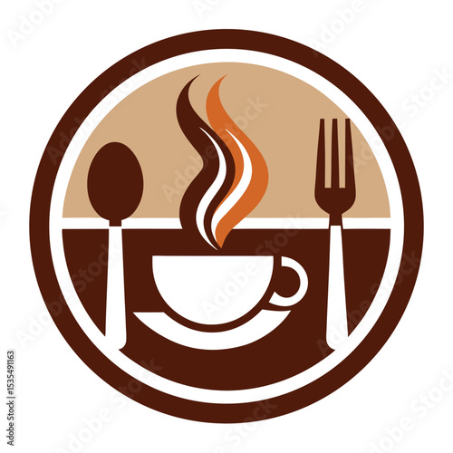      Restaurant and cafe logo vector illustration.
