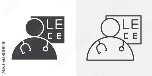 oculist icon Line graphics illustration