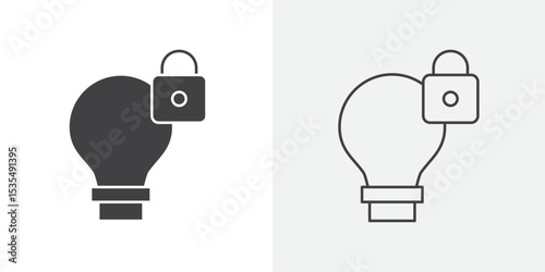 Patent idea icon Line graphics illustration