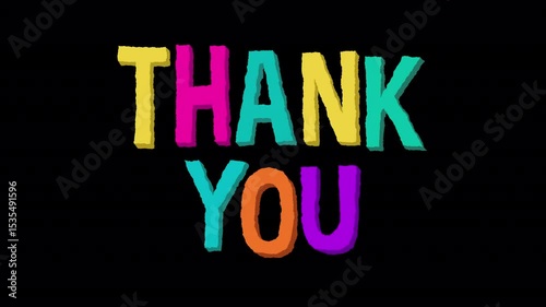 Colorful Thank You Text Animation 4K