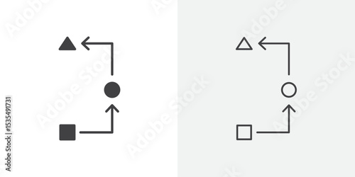 Process, method, step, procedure or workflow icon Line graphics illustration