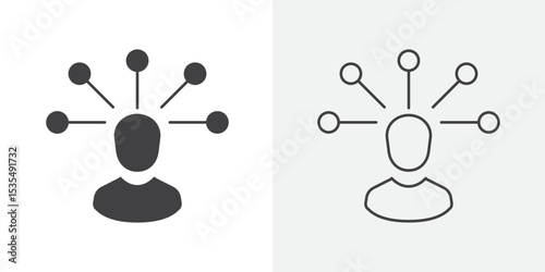 Productive man icon Line graphics illustration