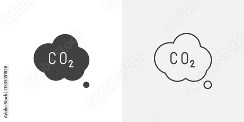Reduce carbon dioxide co2 icon Line graphics illustration