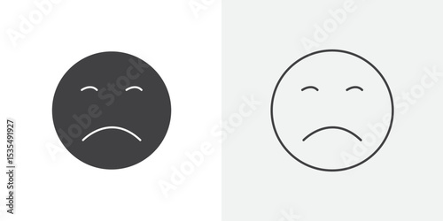 Regret expression icon Line graphics illustration