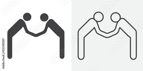 Respectfulness icon Line graphics illustration