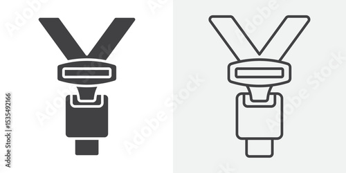 Safety belt icon Line graphics illustration