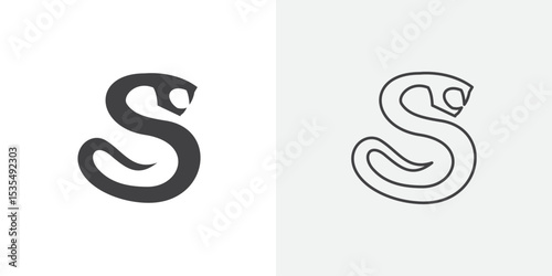 Snake icon Line graphics illustration