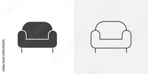 sofa icon Line graphics illustration