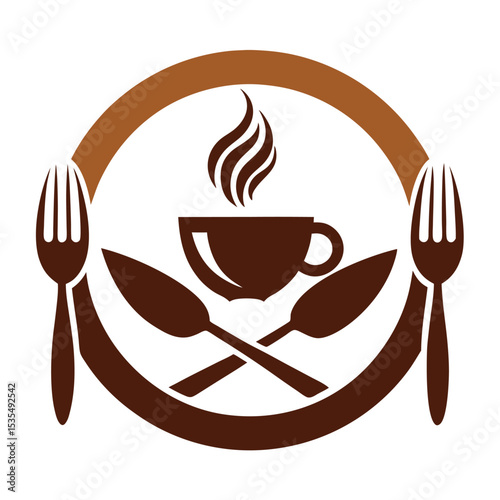      Restaurant and cafe logo vector illustration.
