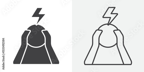 Stress icon Line graphics illustration