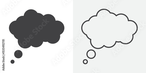 Thinking bubble icon Line graphics illustration