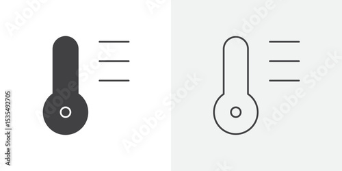 Thermometer icon Line graphics illustration