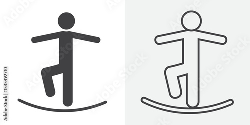 Tightrope walker icon Line graphics illustration