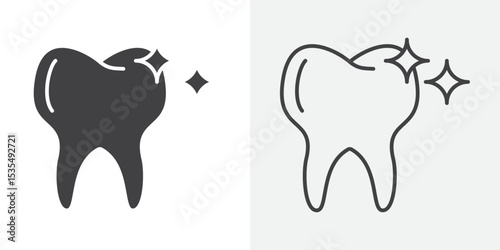 tooth cleaning icon Line graphics illustration