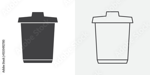Trash icon Line graphics illustration