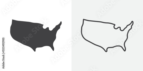 USA Map icon Line graphics illustration
