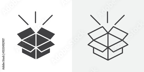 Unpack icon Line graphics illustration