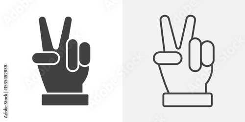 Victory icon Line graphics illustration