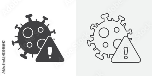 Virus Warning Alert icon Line graphics illustration
