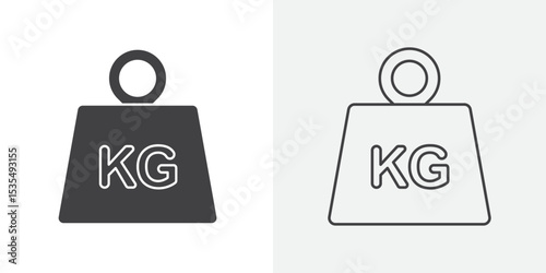 Weight kilogram icon Line graphics illustration