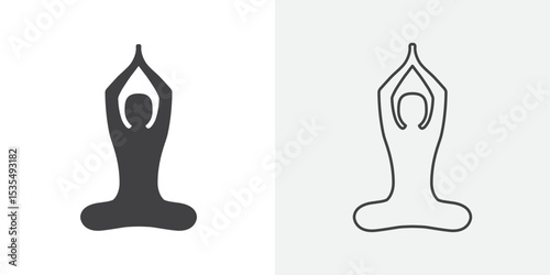 Yoga pose icon Line graphics illustration