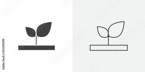 Young sprout icon Line graphics illustration
