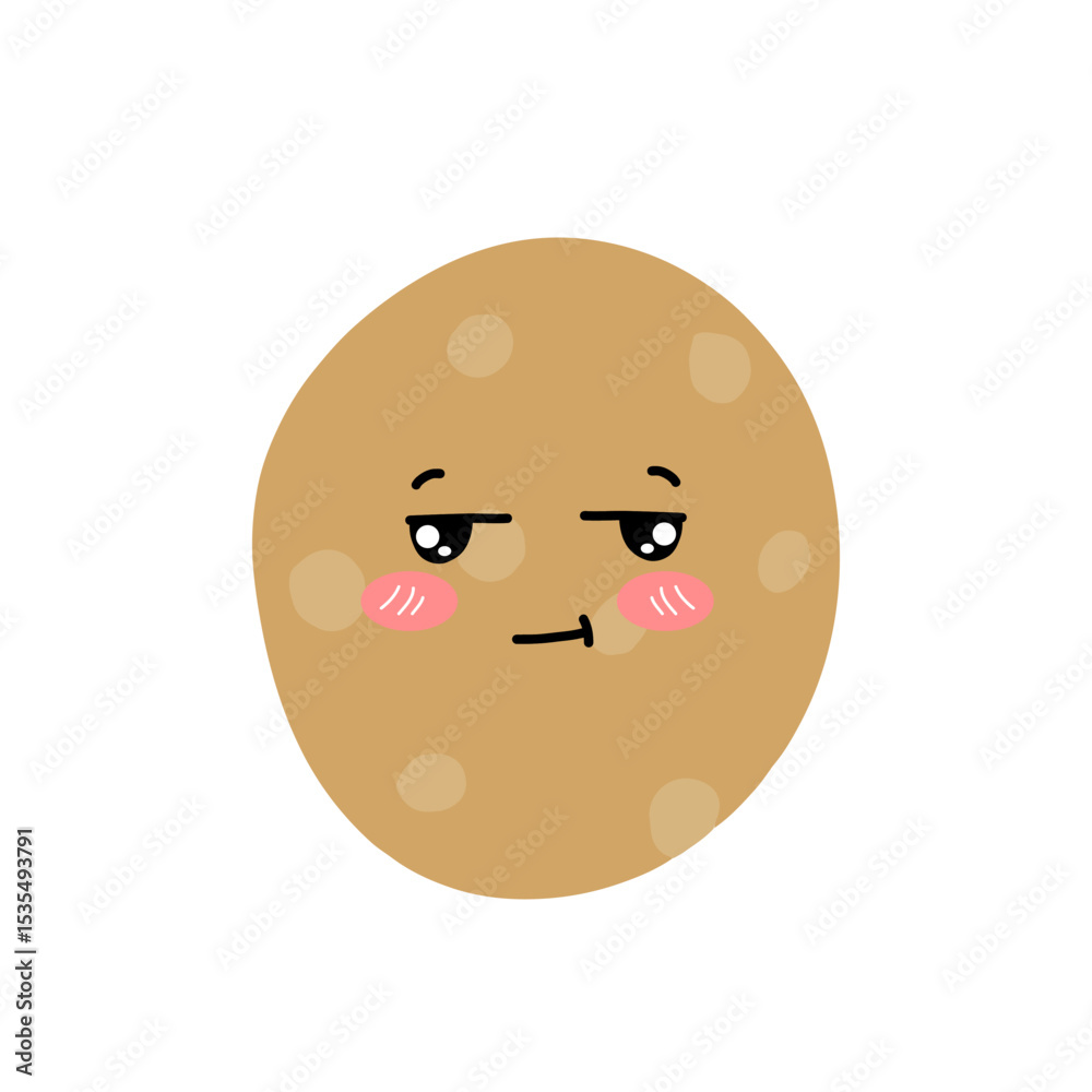 Fototapeta premium Potatoes character expression. emoticon element. Various expressions of cartoon illustrations. cute and adorable emoticons of fruits and vegetables style 