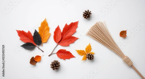 autumn leaves isolated on white